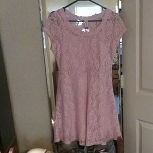 Pink lace dress